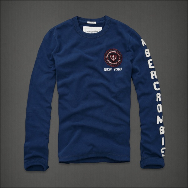 Abercrombie Fitch Hombres De Cuello Redondo Largo Remera AF5900